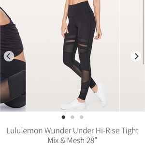 NWOT lululemon wunder under mix & mesh leggings